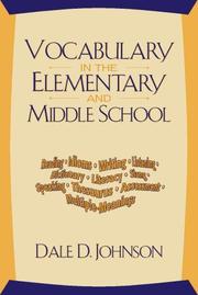 Cover of: Vocabulary in the Elementary and Middle School