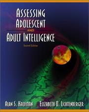 Cover of: Assessing adolescent and adult intelligence