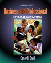 Cover of: Managing Business and Professional Communication by Carley H. Dodd