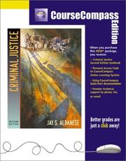 Cover of: Criminal Justice (CourseCompass Edition) (2nd Edition) | Jay S. Albanese