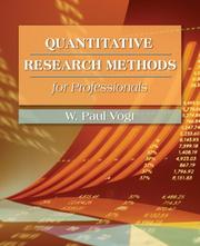 Cover of: Quantitative research methods for professionals by W. Paul Vogt