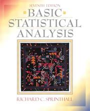 Cover of: Basic statistical analysis by Richard C. Sprinthall, Richard C. Sprinthall