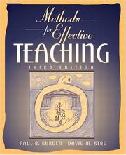 Cover of: Methods for Effective Teaching (3rd Edition) by Paul R. Burden, David M. Byrd