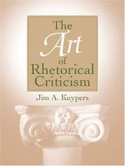 Cover of: The Art of Rhetorical Criticism