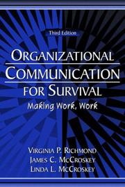 Cover of: Organizational Communication for Survival by Virginia P. Richmond, James C. McCroskey, Linda L. McCroskey