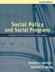 Cover of: Social policy and social programs: a method for the practical public policy analyst