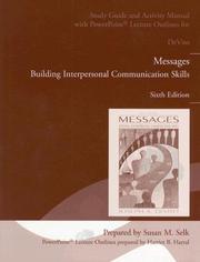 Cover of: Study Guide and Activity Manual for Messages by Joseph A. DeVito, Joseph A. DeVito