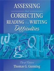 Cover of: Assessing and Correcting Reading and Writing Difficulties (3rd Edition) by Thomas G. Gunning, Thomas G. Gunning