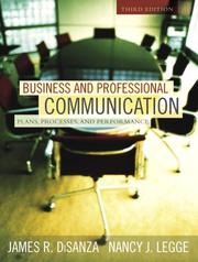 Cover of: Business and Professional Communication: Plans, Processes, and Performance (3rd Edition)