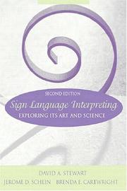 Cover of: Sign Language Interpreting by David A. Stewart, Jerome D. Schein, Brenda E. Cartwright