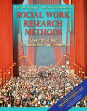 Cover of: Social Work Research Methods with Research Navigator by Larry W. Kreuger, W. Lawrence Neuman