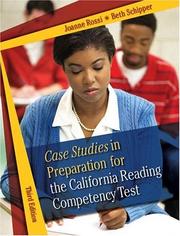 Cover of: Case Studies in Preparation for the California Reading Competency Test (3rd Edition)