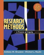 Cover of: Research methods: a process of inquiry