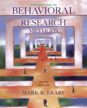 Cover of: Introduction to Behavioral Research Methods (5th Edition) by Mark R. Leary