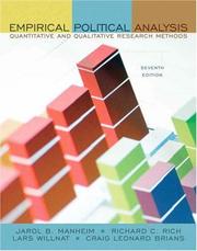 Cover of: Empirical Political Analysis by Jarol B. Manheim, Richard C. Rich, Lars Willnat, Craig L. Brians