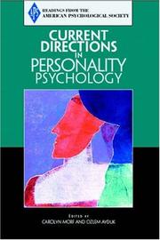 Cover of: Current Directions in Personality Psychology (Association for Psychological Science Readers) by Association for Psychological Science, Carolyn C. Morf, Ozlem Ayduk