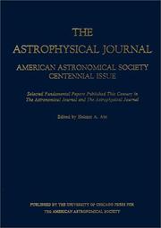 Cover of: American Astronomical Society Centennial Issue of the Astrophysical Journal