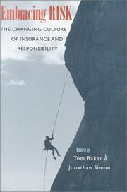 Cover of: Embracing Risk by Tom Baker, Jonathan Simon