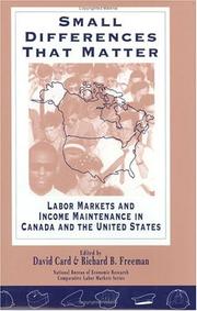 Cover of: Small differences that matter: labor markets and income maintenance in Canada and the United States