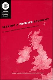 Cover of: Seeking a premier economy: the economic effects of British economic reforms, 1980-2000