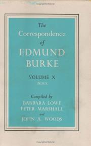 Cover of: The Correspondence of Edmund Burke, Volume X: Index