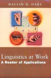 Cover of: Linguistics at Work by Dallin D. Oaks