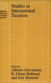 Cover of: Studies in International Taxation (National Bureau of Economic Research Project Report)