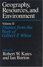 Cover of: Themes from the work of Gilbert F. White