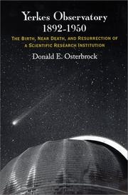 Cover of: Yerkes Observatory, 1892-1950 by Donald E. Osterbrock, Donald E. Osterbrock