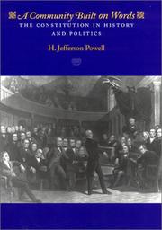 Cover of: A Community Built on Words by H. Jefferson Powell