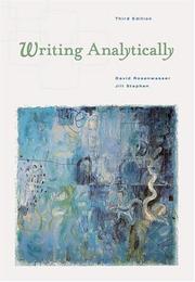 Writing analytically by David Rosenwasser, Rosenwasse, Jill Stephen