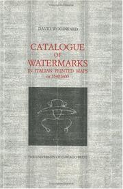 Cover of: Catalogue of watermarks in Italian printed maps, ca 1540-1600