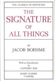 Cover of: Signature of All Things by Jacob Boehme