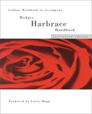 Cover of: Hodges Harbrace Handbook College Workbook by Larry G. Mapp, Suzanne Webb