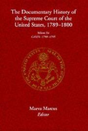 Cover of: The Documentary History of the Supreme Court of the United States, 1789-1800 by 