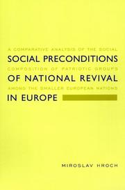 Cover of: Social Preconditions of National Revival in Europe by Miroslav Hroch