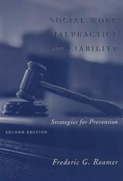 Cover of: Social work malpractice and liability: strategies for prevention