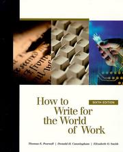 How to write for the world of work by Thomas E. Pearsall