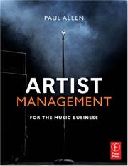 Cover of: Artist Management for the Music Business by Paul Allen