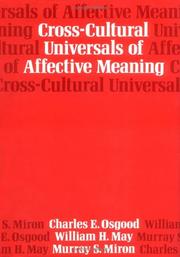 Cover of: Cross-cultural universals of affective meaning