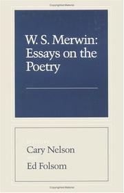 Cover of: W. S. Merwin by 