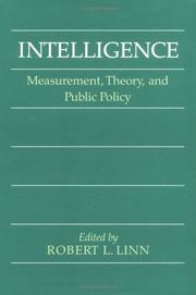 Cover of: Intelligence: Measurement, Theory, and Public Policy