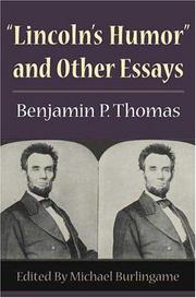 Cover of: "Lincoln's humor" and other essays by Benjamin Platt Thomas