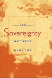Cover of: The Sovereignty of Taste