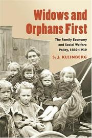 Cover of: Widows And Orphans First by S. J. Kleinberg