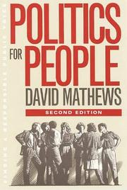 Cover of: Politics for People by David Mathews