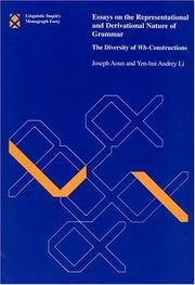 Cover of: Essays on the representational and derivational nature of grammar: the diversity of Wh-constructions