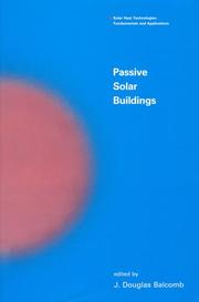 Cover of: Passive solar buildings by edited by J. Douglas Balcomb.