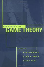 Cover of: Frontiers of game theory