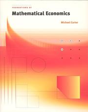 Cover of: Foundations of Mathematical Economics